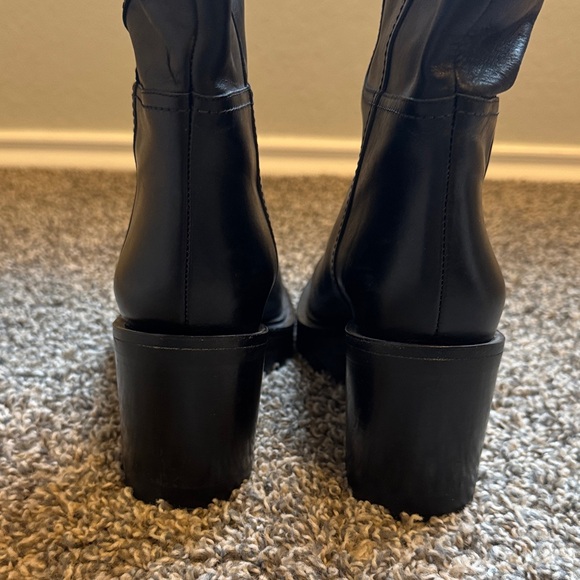 Tamara Mellon Black Mid-Calf Easy Rider Boots - Picture 5 of 9